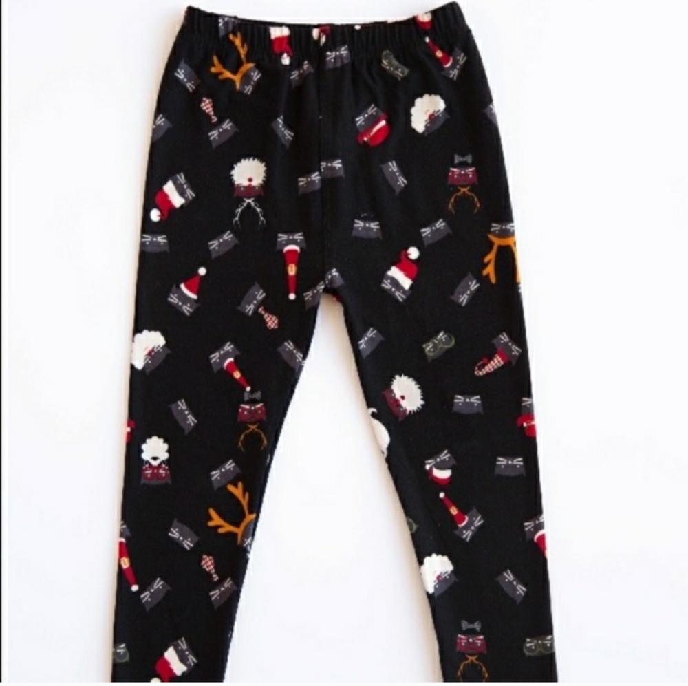 Kids Santa Cat Leggings - CUTE!  S/M 2-6 Agnes & Dora NWT